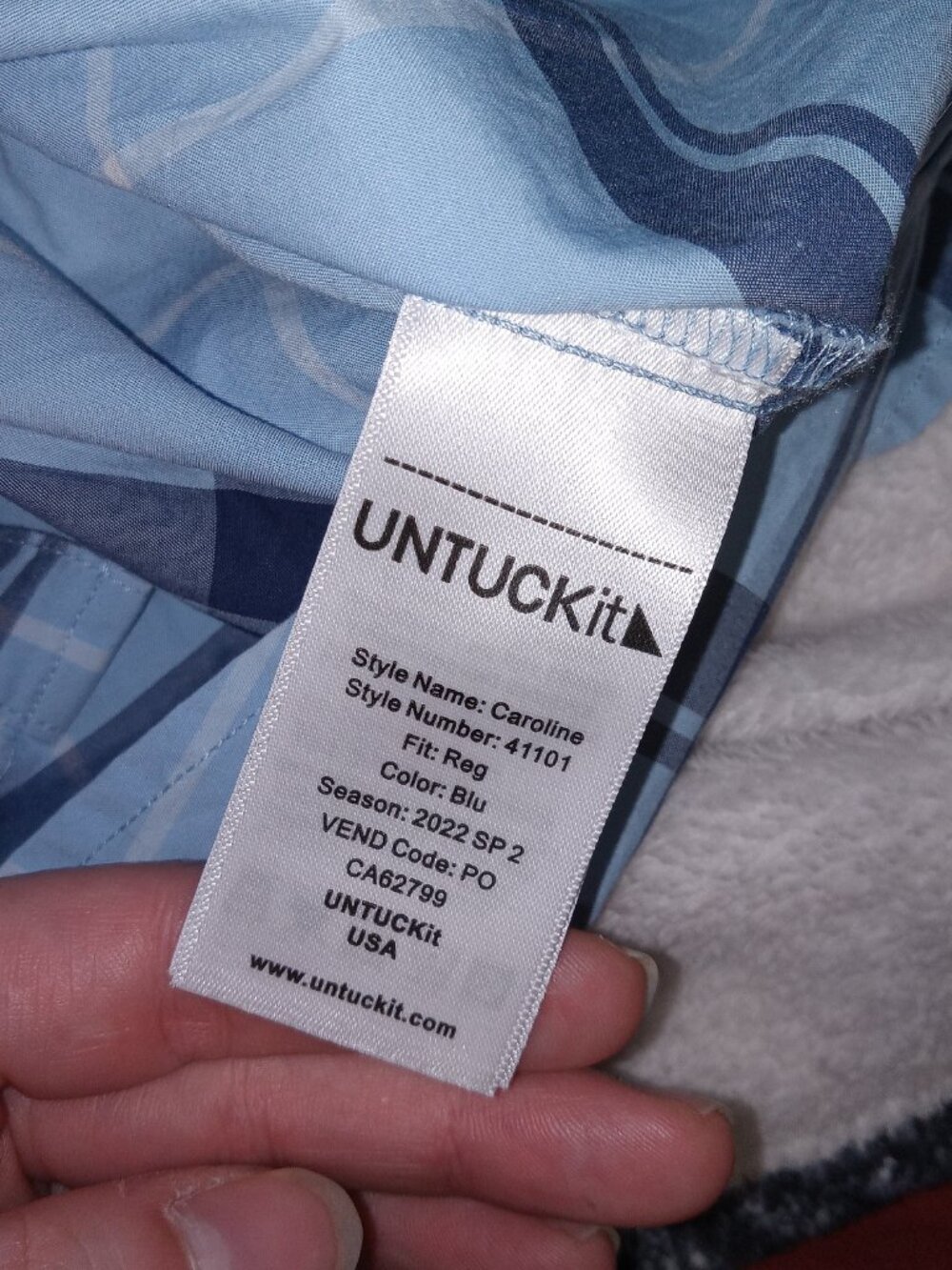 UNTUCKit Women's Plaid Cotton Short Sleeve Caroline Shirt Dress Blue Size 6 - Picture 14 of 15